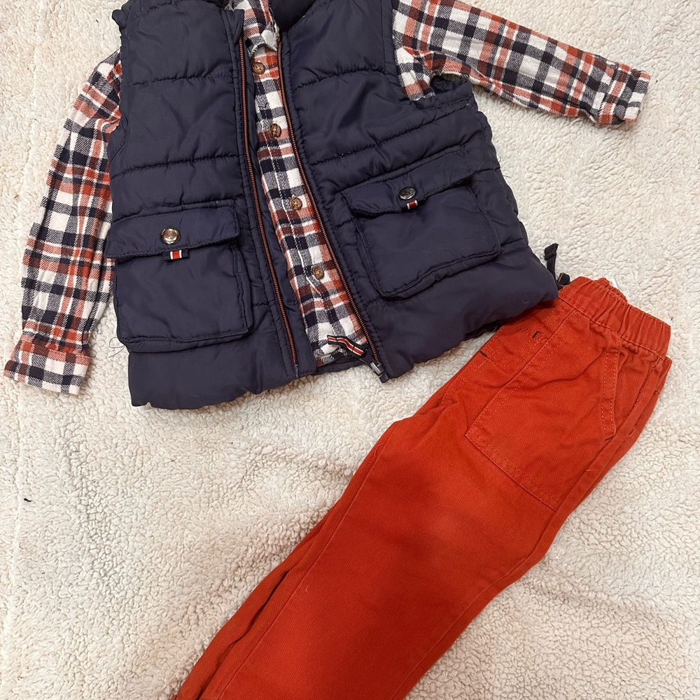 2 for $20! Kids Plaid and Vest Matching Set
